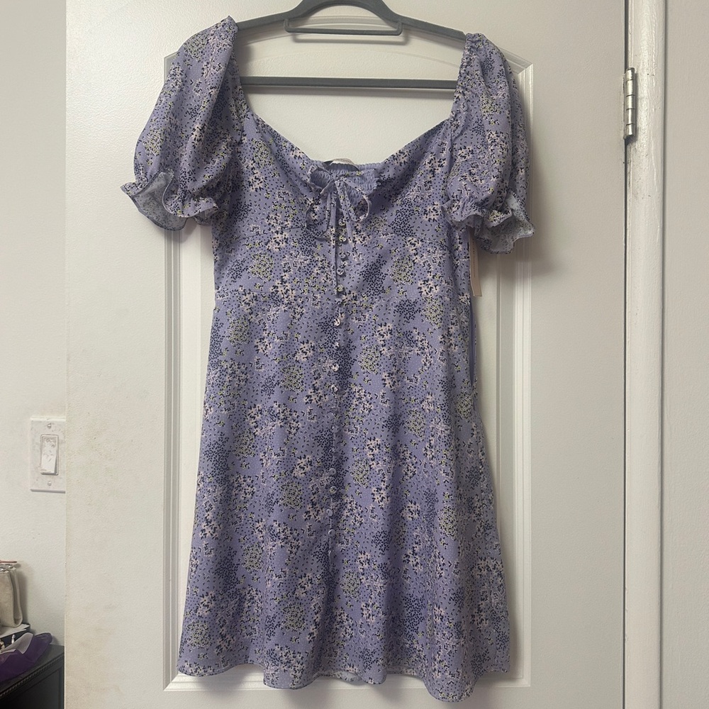 BCBGeneration Floral Puff Sleeve Dress